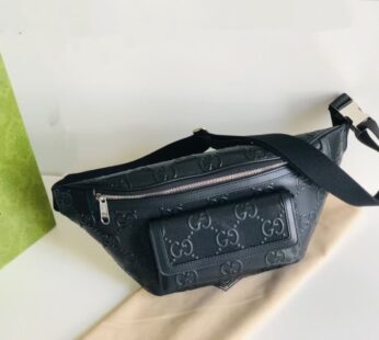 GG Embossed Belt Bag Black