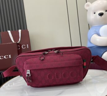 Small Crossbody Bag with Gucci Logo Rosso Ancora red