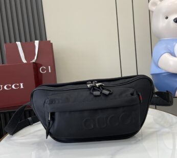 Small Crossbody Bag with Gucci logo Black nylon