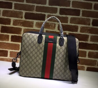 Web Gg Supreme Laptop Bag In Beige