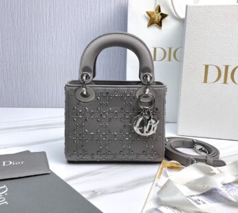 Mini Lady Dior Bag Strass Cannage Satin