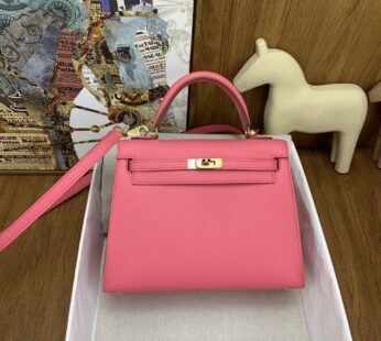 Kelly 25 Rose Azalea Epsom Palladium Hardware