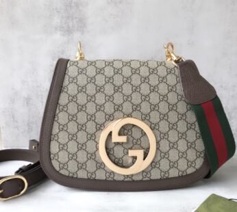 Blondie Medium Top Handle Bag Beige And Ebony GG Supreme Canvas
