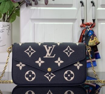 Félicie Pochette Monogram Empreinte Leather Black/Beige Bag