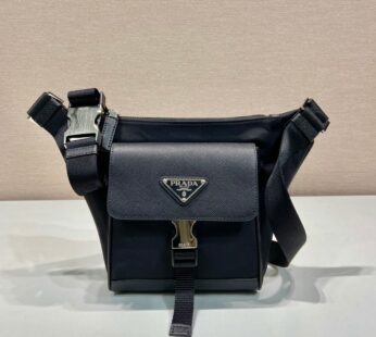 Re-Nylon And Saffiano Leather Shoulder Bag